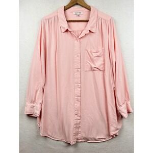 Daily Thread Button Down Shirt Womens 3X Relaxed‎ Fit Pocket Top